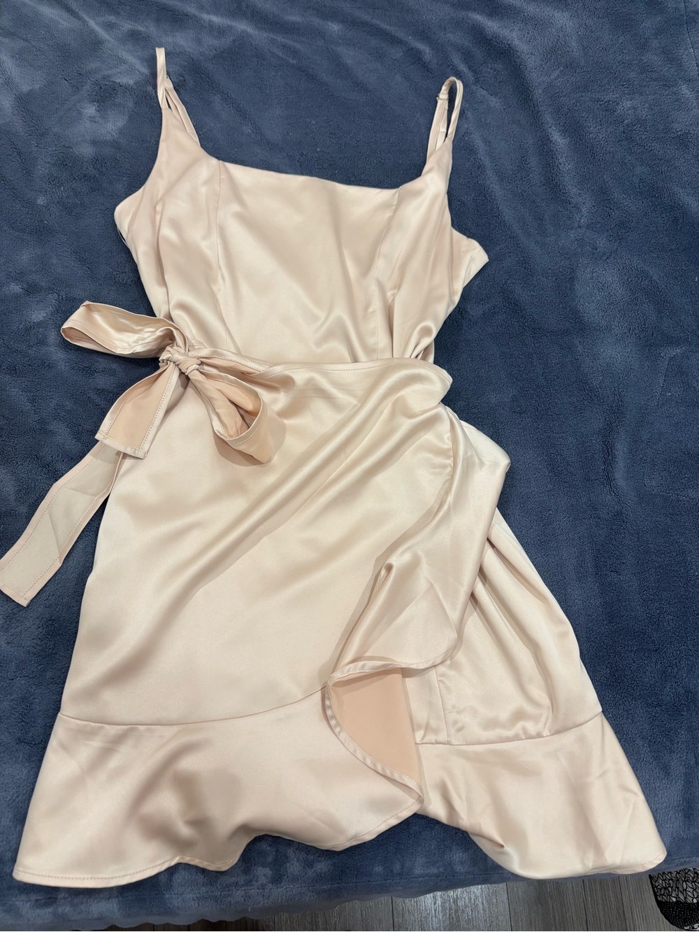 Princess Polly Blush Satin Tie-Waist Mini Dress